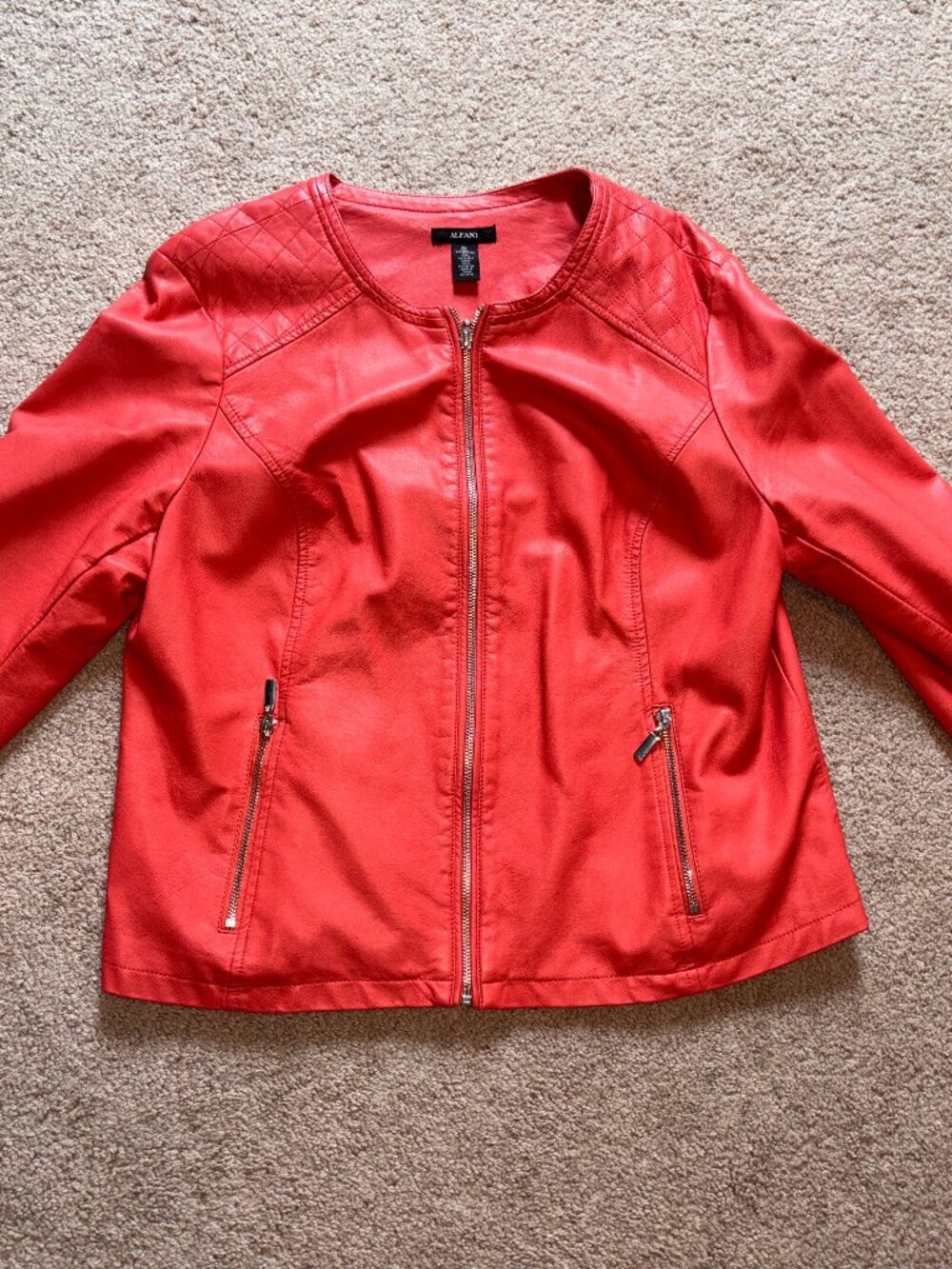 Alfani Faux Leather Moto Jacket XL